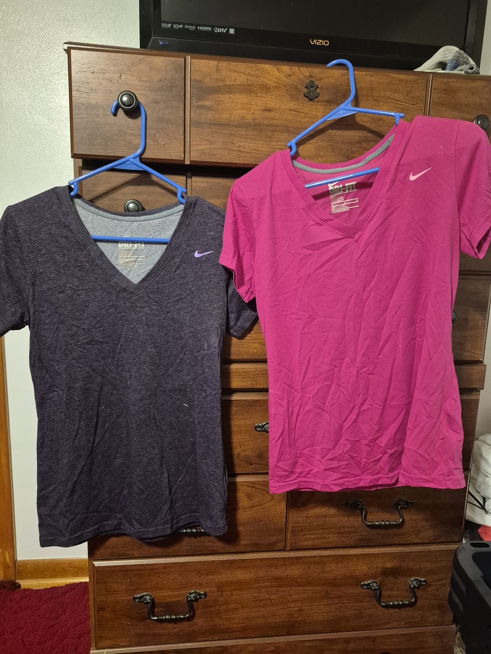 Nike Women's V-Neck Tees  - Purple & Pink